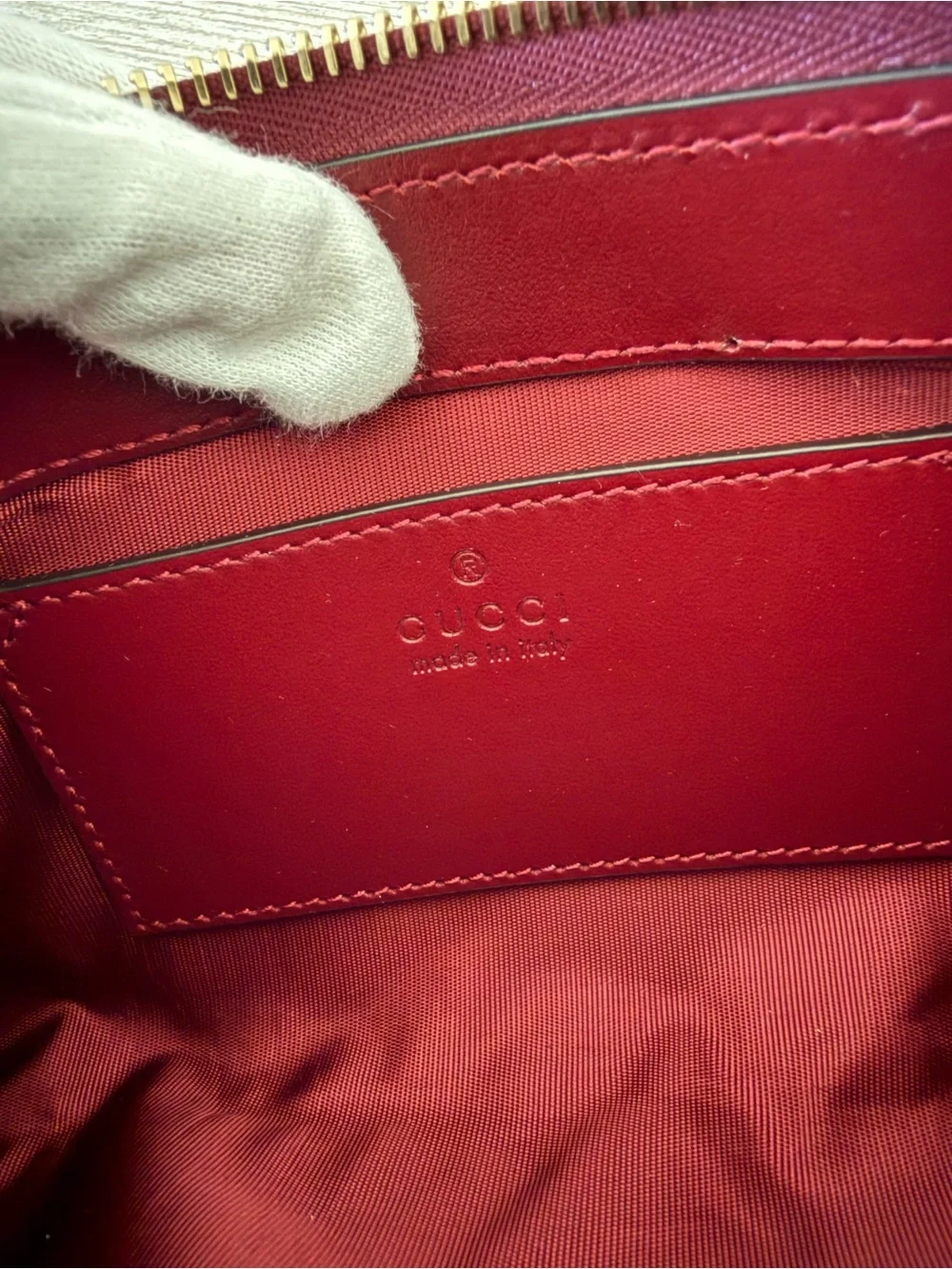New Gucci Marmont GG leather small bag with chain, burgundy
